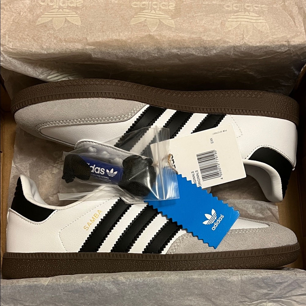 Adidas Samba White and Black Sneakers